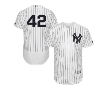 Men's Majestic New York Yankees #42 Mariano Rivera White Navy Flexbase Authentic Collection MLB Jersey