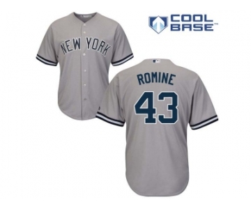 Men's Majestic New York Yankees #43 Austin Romine Replica Grey Road MLB Jersey