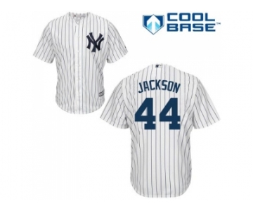 Men's Majestic New York Yankees #44 Reggie Jackson Replica White Home MLB Jersey