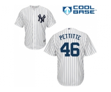 Men's Majestic New York Yankees #46 Andy Pettitte Replica White Home MLB Jersey