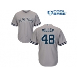 Men's Majestic New York Yankees #48 Andrew Miller Replica Grey Road MLB Jersey