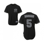 Men's Majestic New York Yankees #5 Joe DiMaggio Authentic Black Fashion MLB Jersey