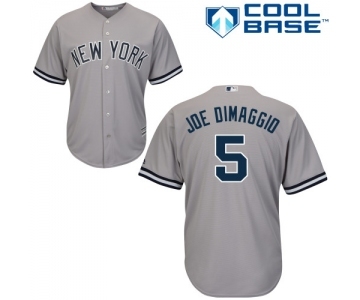 Men's Majestic New York Yankees #5 Joe DiMaggio Replica Grey Road MLB Jersey