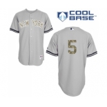 Men's Majestic New York Yankees #5 Joe DiMaggio Replica Grey USMC Cool Base MLB Jersey