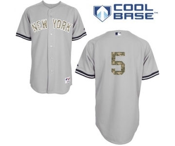 Men's Majestic New York Yankees #5 Joe DiMaggio Replica Grey USMC Cool Base MLB Jersey