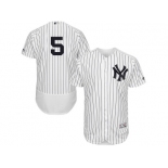 Men's Majestic New York Yankees #5 Joe DiMaggio White Navy Flexbase Authentic Collection MLB Jersey