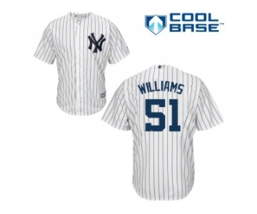 Men's Majestic New York Yankees #51 Bernie Williams Authentic White Home MLB Jersey