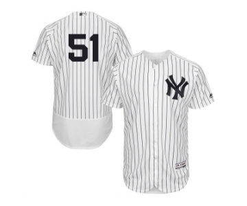 Men's Majestic New York Yankees #51 Bernie Williams White Navy Flexbase Authentic Collection MLB Jersey