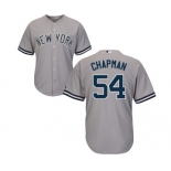 Men's Majestic New York Yankees #54 Aroldis Chapman Replica Grey Road MLB Jersey