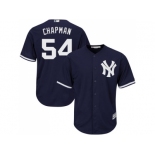 Men's Majestic New York Yankees #54 Aroldis Chapman Replica Navy Blue Alternate MLB Jersey