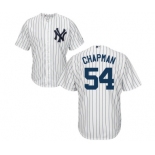 Men's Majestic New York Yankees #54 Aroldis Chapman Replica White Home MLB Jersey