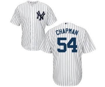 Men's Majestic New York Yankees #54 Aroldis Chapman Replica White Home MLB Jersey