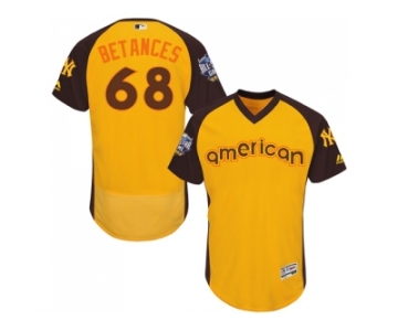 Men's Majestic New York Yankees #68 Dellin Betances Yellow 2016 All-Star American League BP Authentic Collection Flex Base MLB Jersey