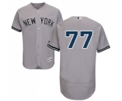 Men's Majestic New York Yankees #77 Clint Frazier Grey Road Flex Base Authentic Collection MLB Jersey