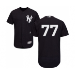 Men's Majestic New York Yankees #77 Clint Frazier Navy Blue Alternate Flex Base Authentic Collection MLB Jersey