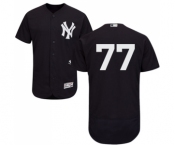 Men's Majestic New York Yankees #77 Clint Frazier Navy Blue Alternate Flex Base Authentic Collection MLB Jersey