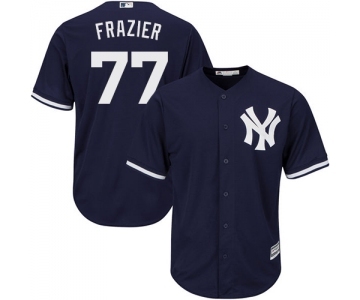 Men's Majestic New York Yankees #77 Clint Frazier Replica Navy Blue Alternate MLB Jersey