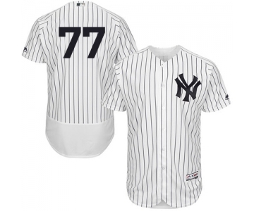 Men's Majestic New York Yankees #77 Clint Frazier White Home Flex Base Authentic Collection MLB Jersey