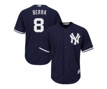 Men's Majestic New York Yankees #8 Yogi Berra Replica Navy Blue Alternate MLB Jersey