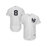 Men's Majestic New York Yankees #8 Yogi Berra White Navy Flexbase Authentic Collection MLB Jersey