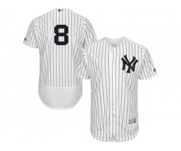 Men's Majestic New York Yankees #8 Yogi Berra White Navy Flexbase Authentic Collection MLB Jersey