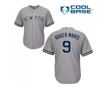 Men's Majestic New York Yankees #9 Roger Maris Replica Grey Road MLB Jersey