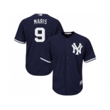 Men's Majestic New York Yankees #9 Roger Maris Replica Navy Blue Alternate MLB Jersey