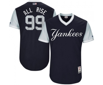 Men's Majestic New York Yankees #99 Aaron Judge All Rise Authentic Navy Blue 2017 Players Weekend MLB Jersey