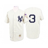 Men's Mitchell and Ness 1929 New York Yankees #3 Babe Ruth Authentic White Throwback MLB Jersey