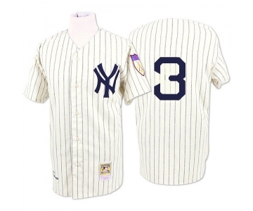 Men's Mitchell and Ness 1929 New York Yankees #3 Babe Ruth Authentic White Throwback MLB Jersey