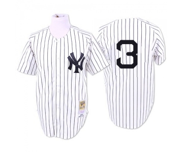 Men's Mitchell and Ness 1932 New York Yankees #3 Babe Ruth Authentic White Throwback MLB Jersey