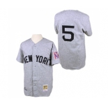 Men's Mitchell and Ness 1939 New York Yankees #5 Joe DiMaggio Authentic Grey Throwback MLB Jersey