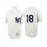 Men's Mitchell and Ness New York Yankees #18 Don Larsen Authentic White Throwback MLB Jersey