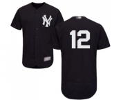 Men's New York Yankees #12 Troy Tulowitzki Navy Blue Alternate Flex Base Authentic Collection Baseball Jersey