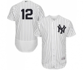 Men's New York Yankees #12 Troy Tulowitzki White Home Flex Base Authentic Collection Baseball Jersey