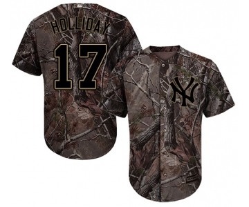 Men's New York Yankees #17 Matt Holliday Authentic Camo Realtree Collection Flex Base Baseball Jersey