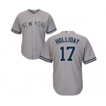 Men's New York Yankees #17 Matt Holliday Replica Grey Road Baseball Jersey