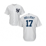 Men's New York Yankees #17 Matt Holliday Replica White Home Baseball Jersey