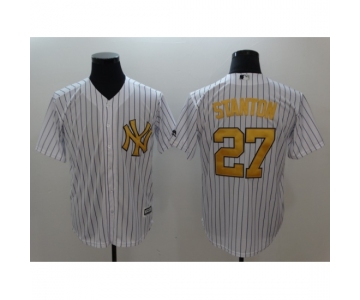 Men's New York Yankees #27 Giancarlo Stanton White Home Stitched Jersey