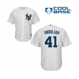 Men's New York Yankees #41 Miguel Andujar Replica White Home Baseball Jersey