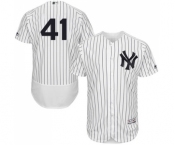 Men's New York Yankees #41 Miguel Andujar White Home Flex Base Authentic Collection Baseball Jersey