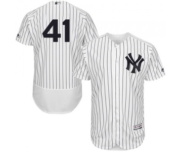 Men's New York Yankees #41 Miguel Andujar White Home Flex Base Authentic Collection Baseball Jersey