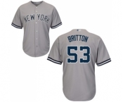 Men's New York Yankees #53 Zach Britton Replica Grey Road Baseball Jersey