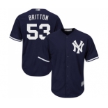 Men's New York Yankees #53 Zach Britton Replica Navy Blue Alternate Baseball Jersey