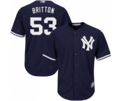 Men's New York Yankees #53 Zach Britton Replica Navy Blue Alternate Baseball Jersey