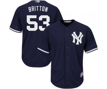 Men's New York Yankees #53 Zach Britton Replica Navy Blue Alternate Baseball Jersey