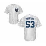 Men's New York Yankees #53 Zach Britton Replica White Home Baseball Jersey