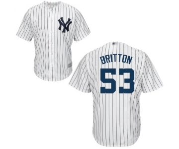 Men's New York Yankees #53 Zach Britton Replica White Home Baseball Jersey