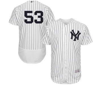 Men's New York Yankees #53 Zach Britton White Home Flex Base Authentic Collection Baseball Jersey