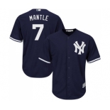 Men's New York Yankees #7 Mickey Mantle Replica Navy Blue Alternate Baseball Jersey